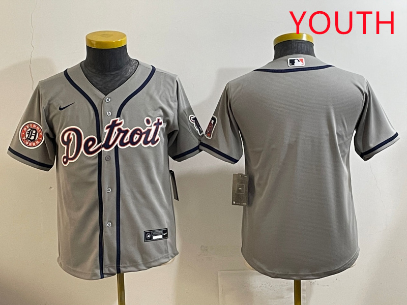 Youth 2025 Detroit Tigers blank grey Nike MLB jersey style 4
